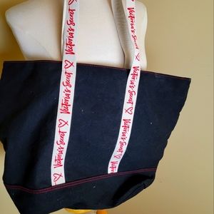 Victoria's Secret tote bag. Black, pink, white.